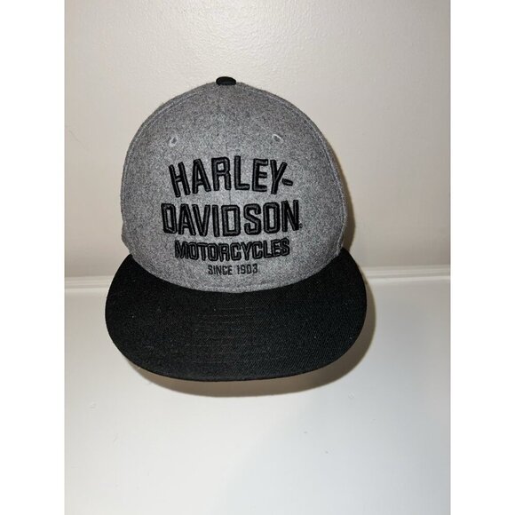 HARLEY DAVIDSON  New Era 59Fifty Wool Blend Fitted Embroidered Hat Sz 7 1/2 - Picture 2 of 11